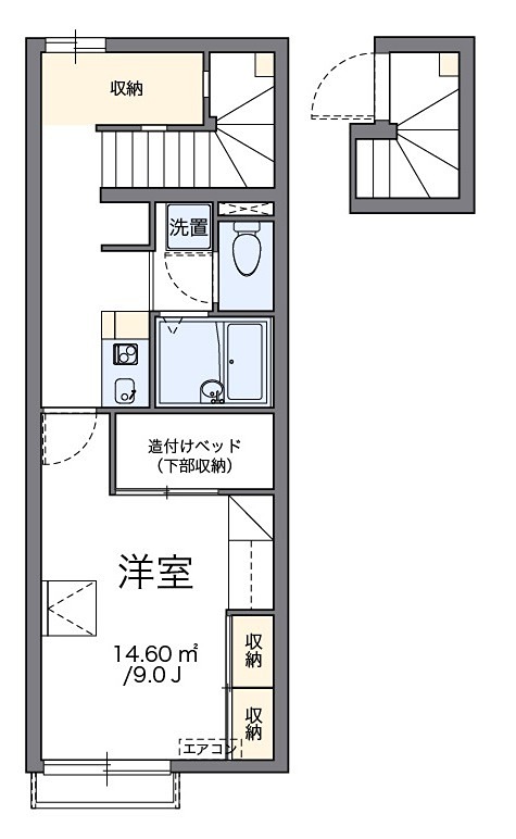 プラシード竹丘Ⅱ 201号室 間取り