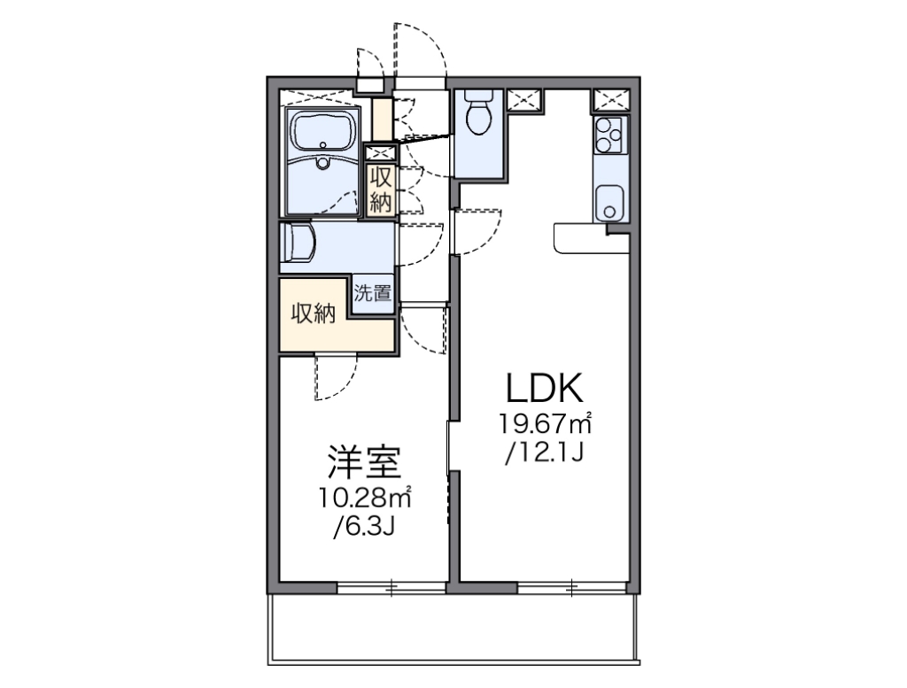 レオパレス堤方Ⅱ 間取り図