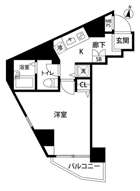 エクセリア旗の台 905号室 間取り