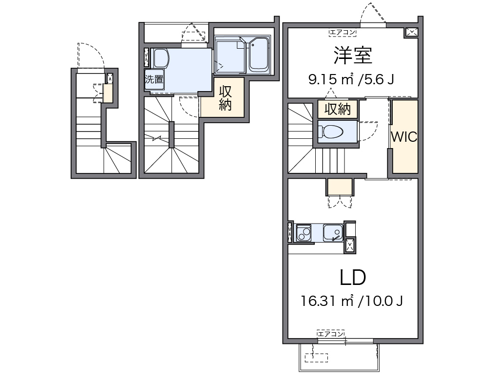 クレイノＤＲＥＡＭ 302号室 間取り