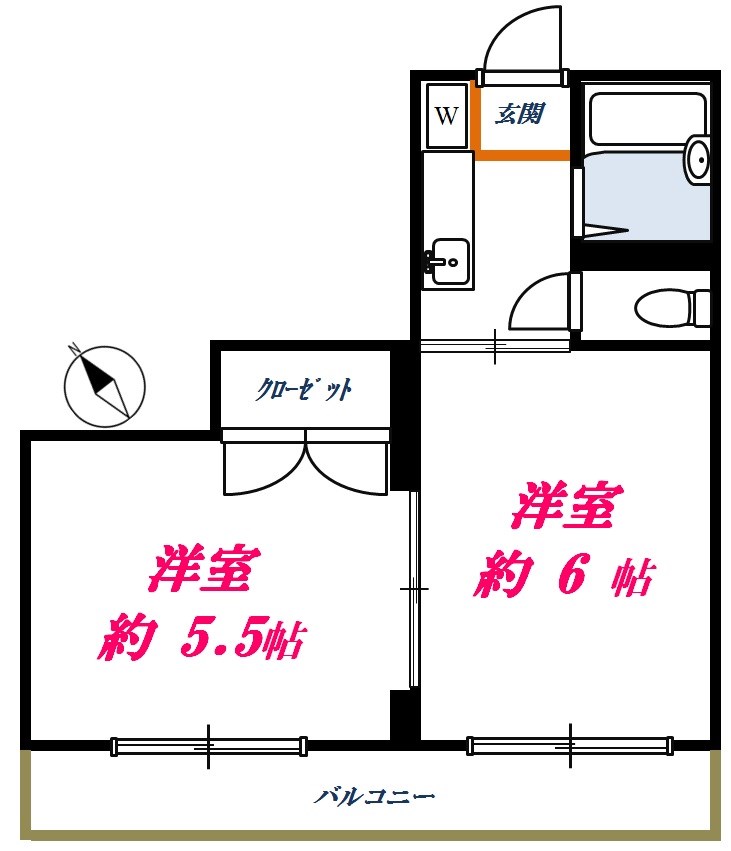 グリーンハウス 2A号室 間取り