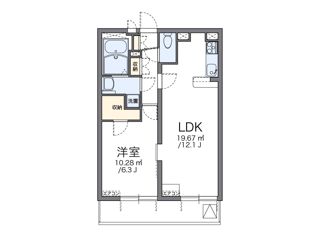 レオパレス２１リバーアイランド 間取り図