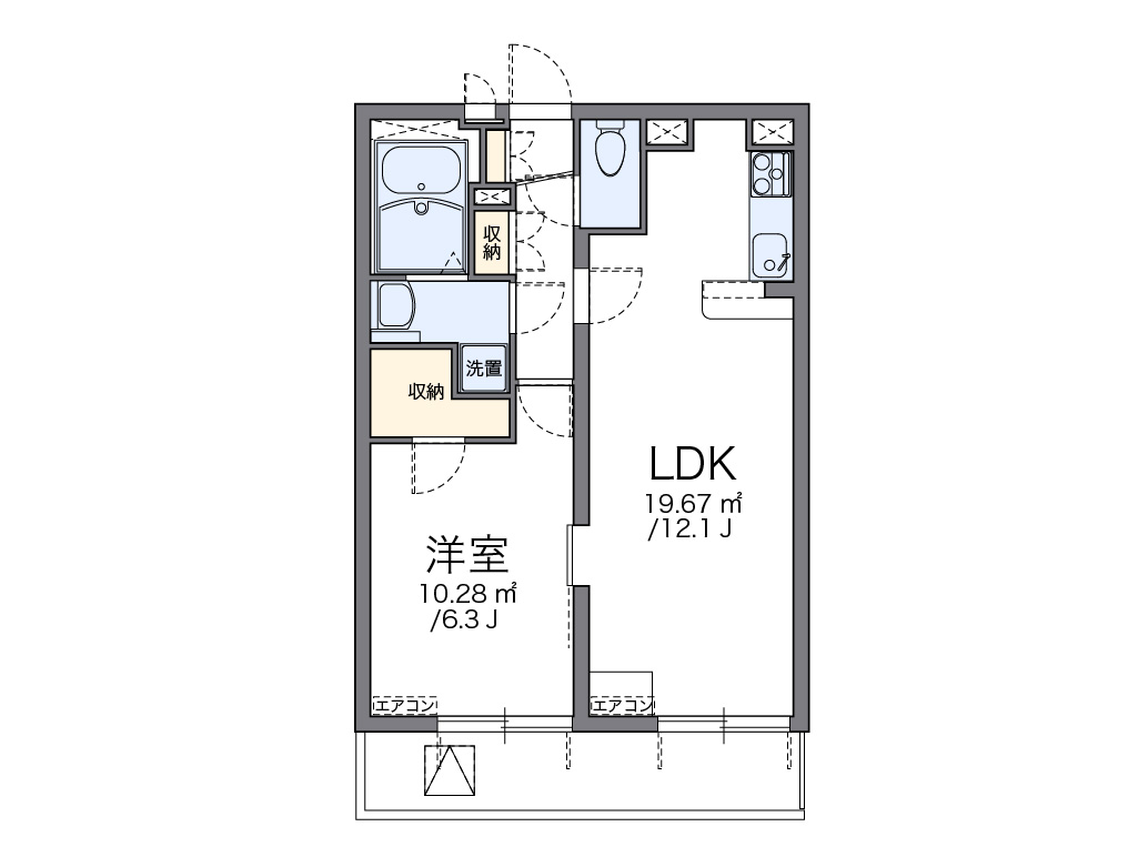 レオパレス２１リバーアイランド 間取り図