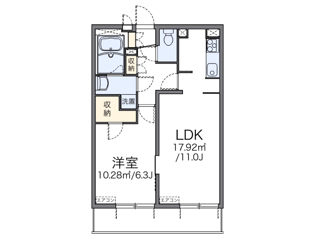 レオパレスベルファム 間取り図