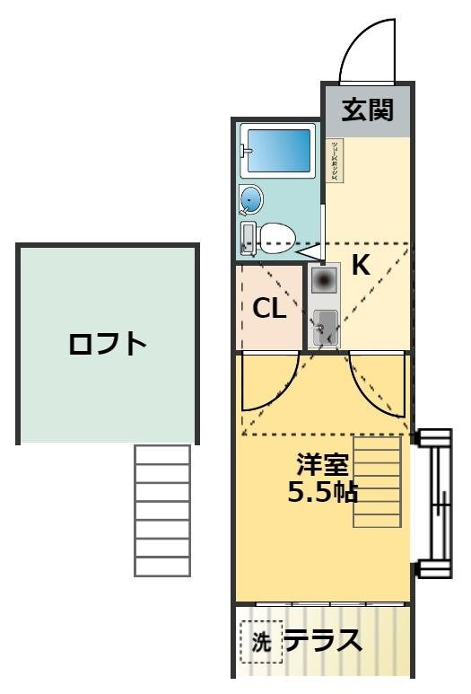 レオパレス旗の台 104号室 間取り