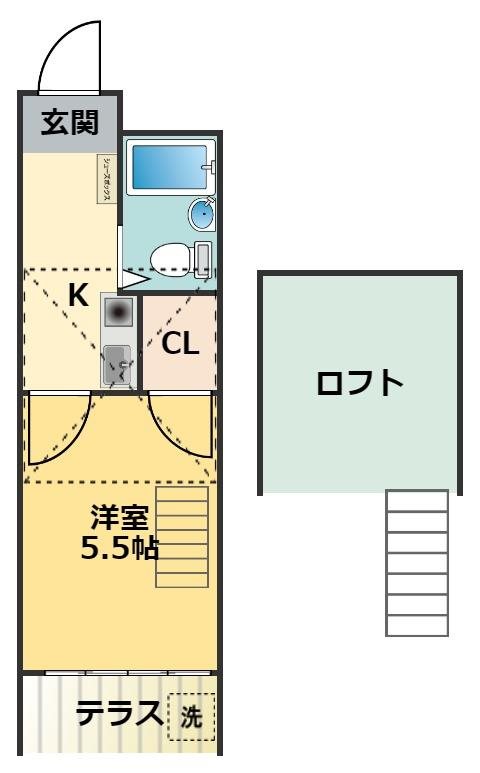 レオパレス旗の台 103号室 間取り