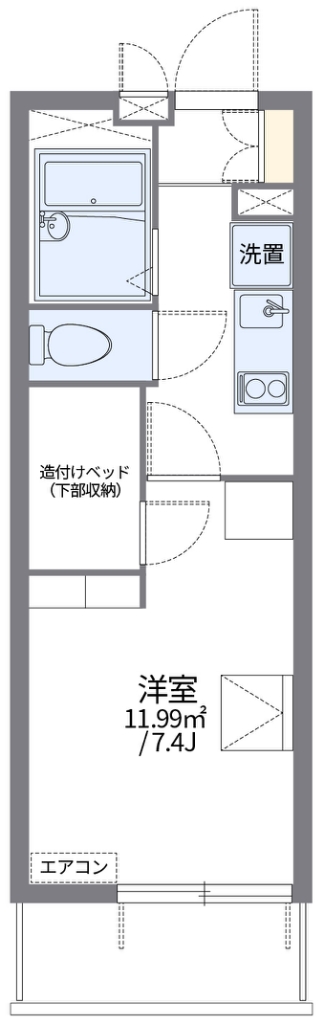 レオパレスＹＯＳＨＩＫＯ 107号室 間取り