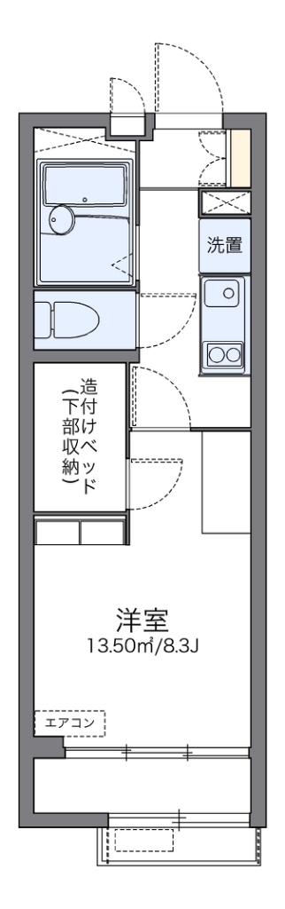 レオパレスアルタイルⅡ 102号室 間取り