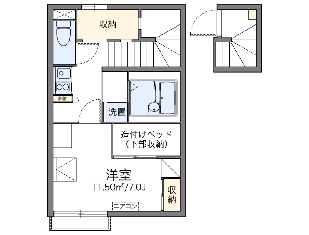 レオパレスエブリシン 204号室 間取り