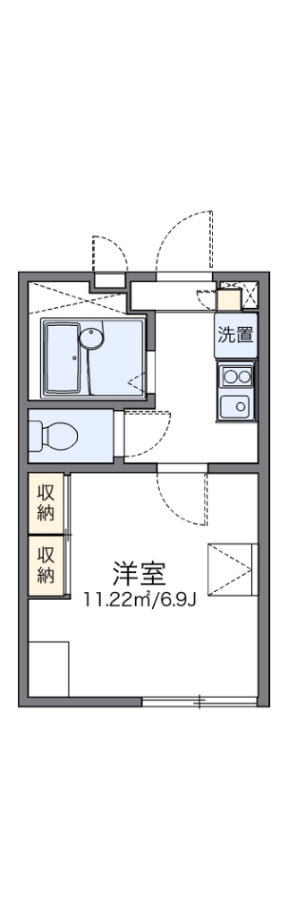 レオパレスエスポワール 102号室 間取り