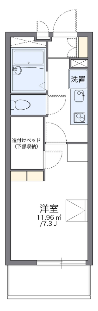 レオパレスリバーパーク 304号室 間取り