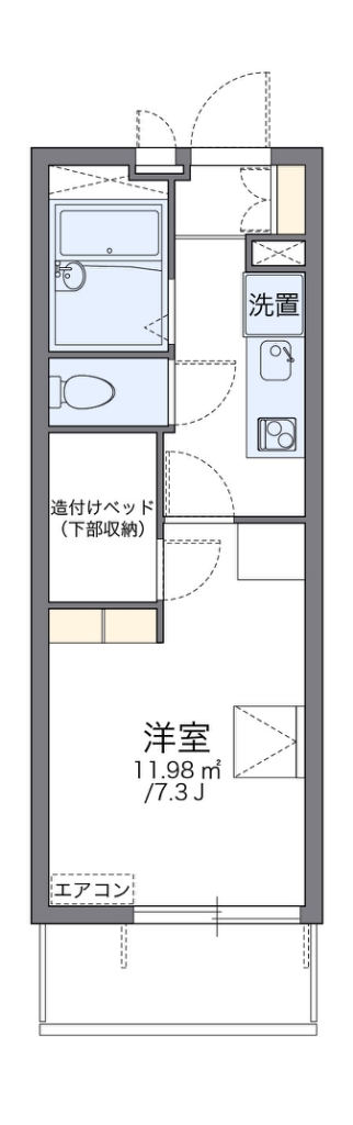 レオパレスサリーレⅡ 208号室 間取り