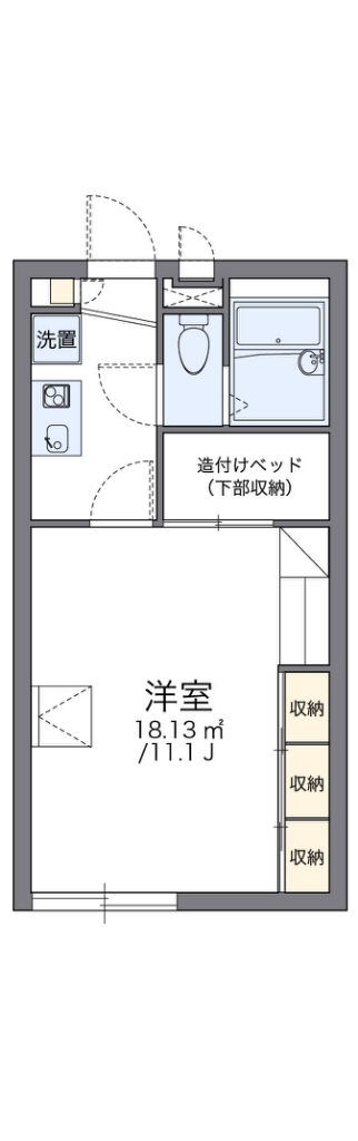 レオパレスラボール　Ⅰ 108号室 間取り