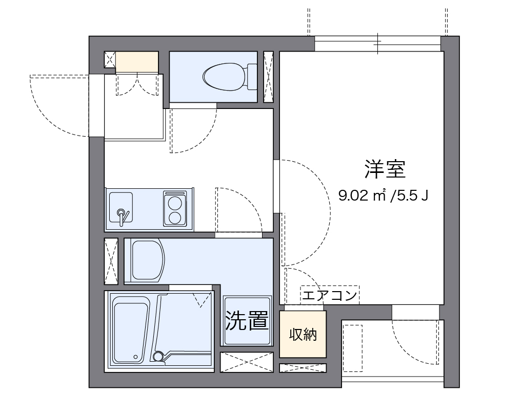 クレイノルーチェ 202号室 間取り