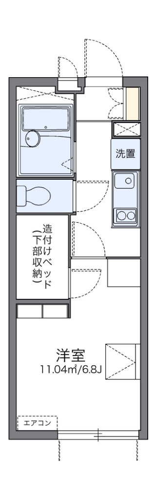 レオパレスアイリス 101号室 間取り