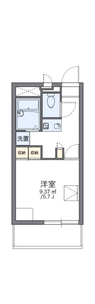 レオパレスサンボーン 205号室 間取り