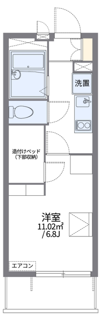 レオパレスサルカンドラ 204号室 間取り