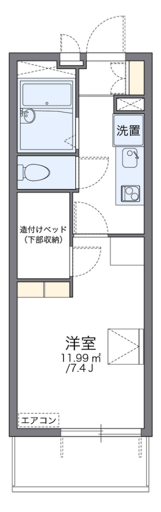 レオパレスボンヌール 203号室 間取り