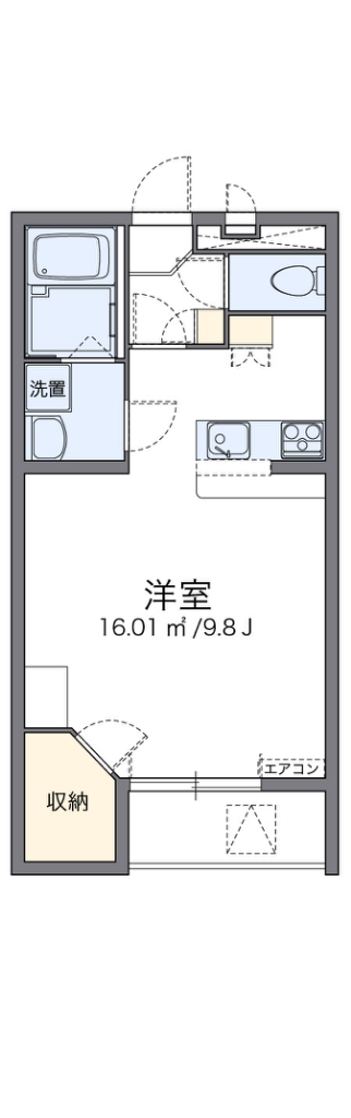 レオパレスアゼリアカーサ 106号室 間取り