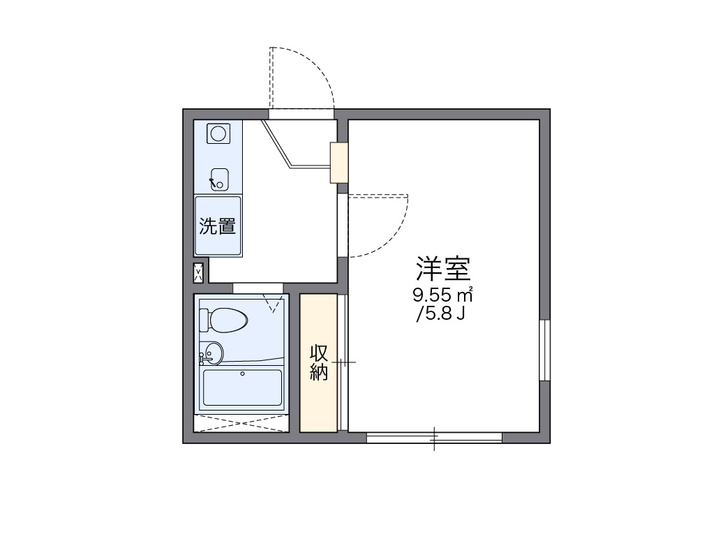 レオパレス美与志 101号室 間取り