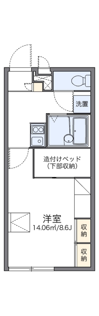 レオパレスＢｒｉｇｈｔｏｎ 102号室 間取り