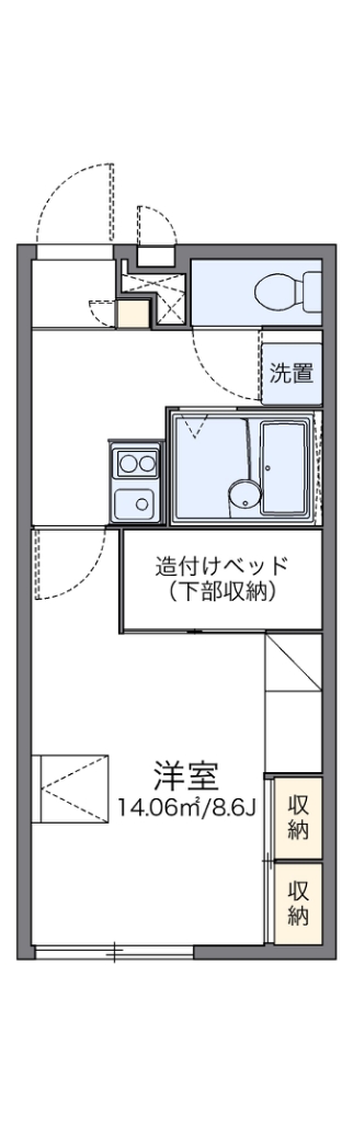 レオパレスエクレール 104号室 間取り