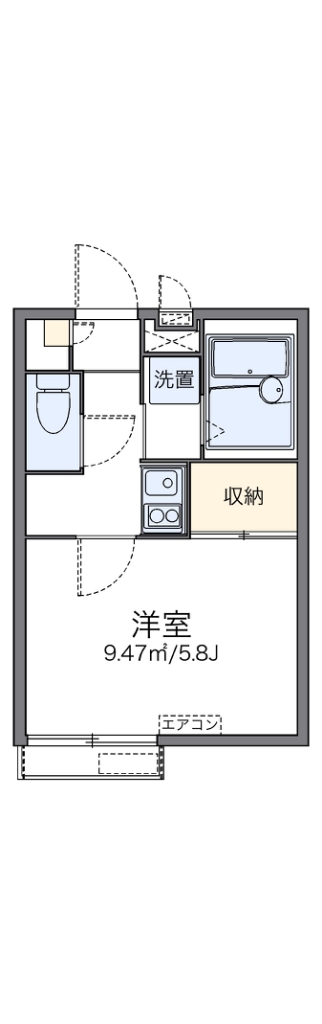 レオパレスベルサリーゼ 103号室 間取り