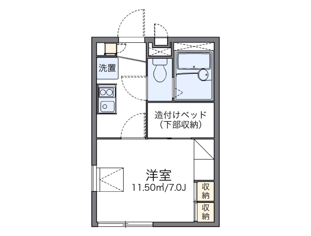 レオパレスＤｒｅａｍ　Ｓａｉｌ 201号室 間取り