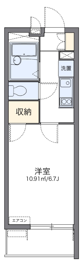 レオパレスソレアードⅡ 101号室 間取り