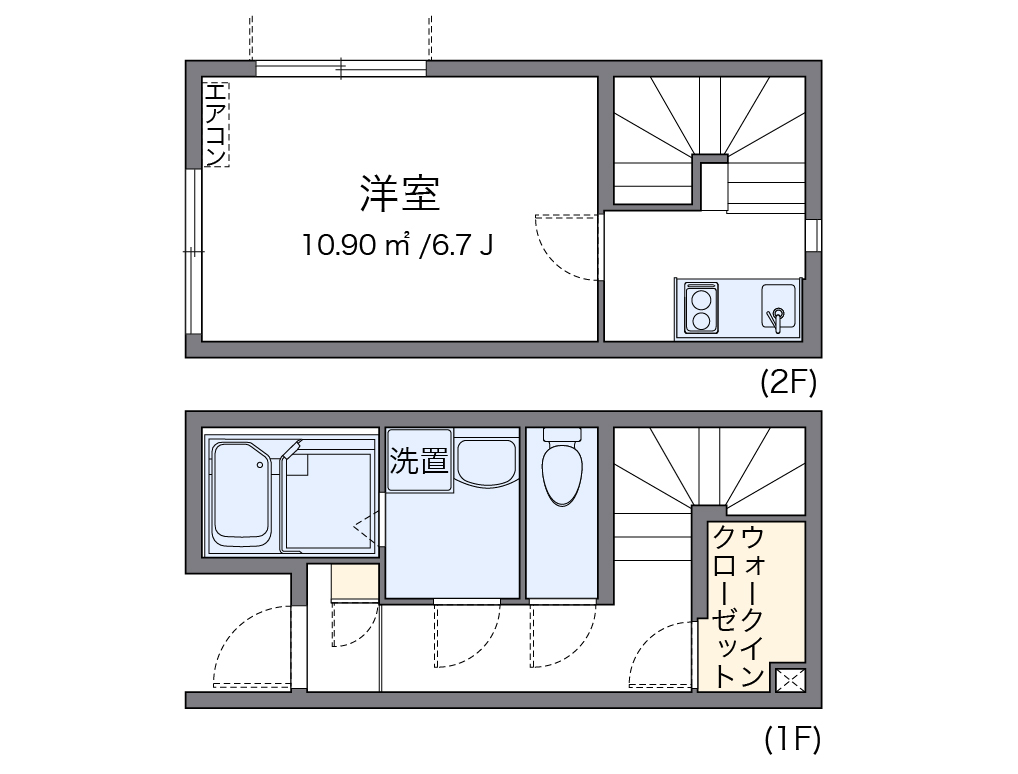 クレイノギャザリングプレイス 102号室 間取り