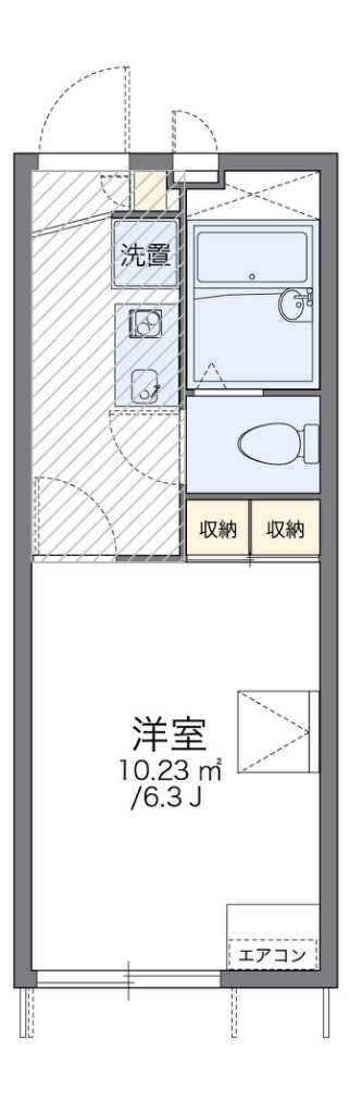 レオパレスエクレール 105号室 間取り