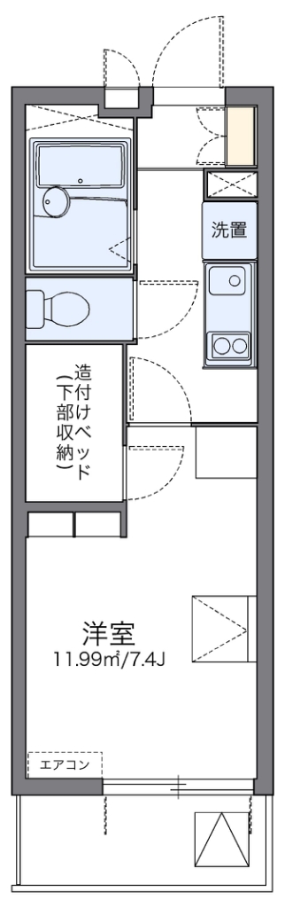 レオパレスモンジュイ 409号室 間取り