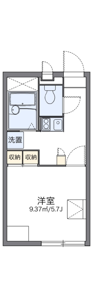 レオパレスリバストン 206号室 間取り