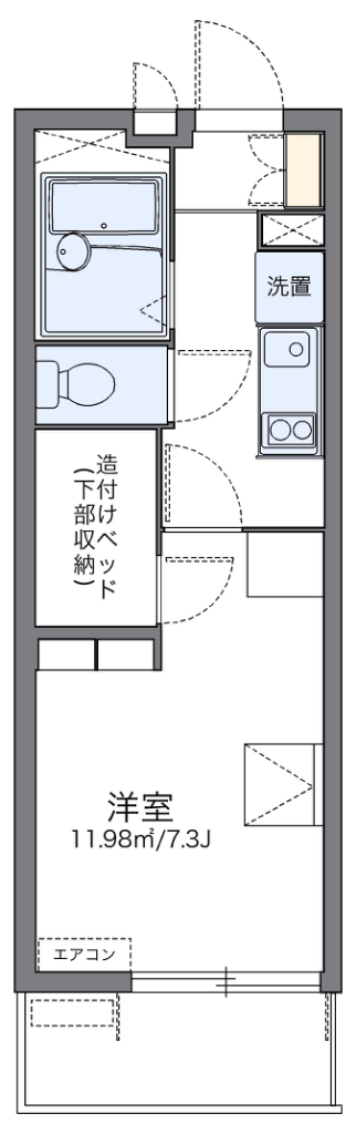 レオパレスダンディライオン 間取り図