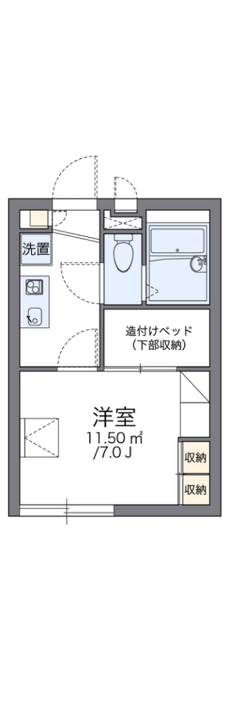 レオパレスアクシスⅡ 210号室 間取り