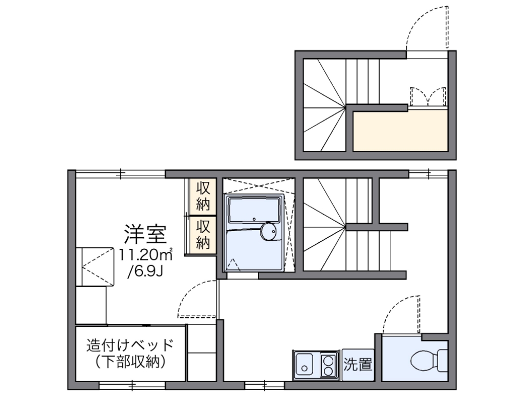 レオパレスカサベルテ 201号室 間取り