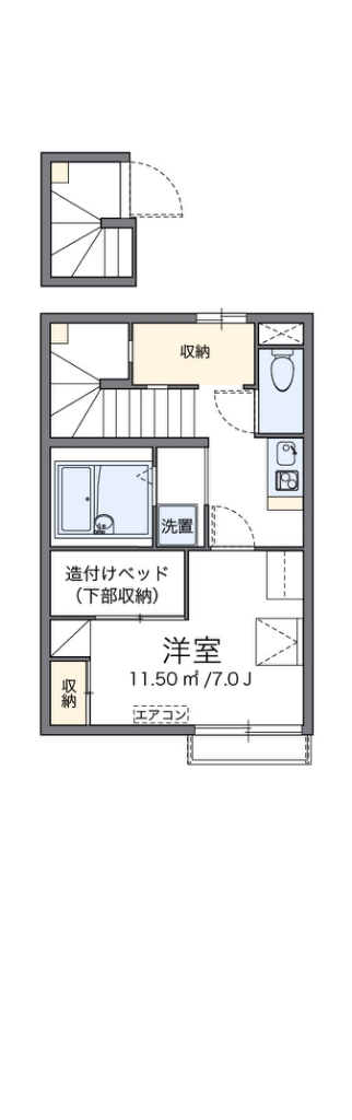 レオパレスパワーハウス 204号室 間取り