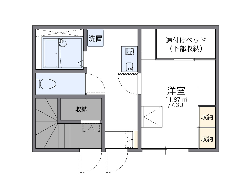 レオパレス谷原 101号室 間取り