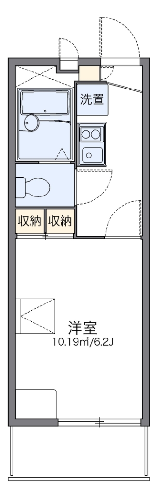 レオパレスやたみ 104号室 間取り