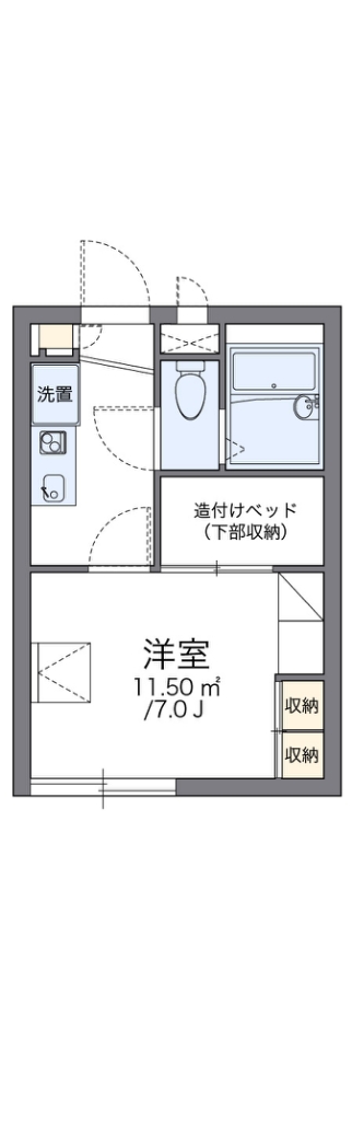 レオパレスミモザ 203号室 間取り