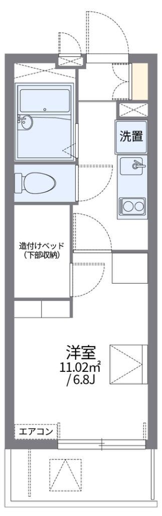 レオパレスムーブメント鶴瀬 208号室 間取り