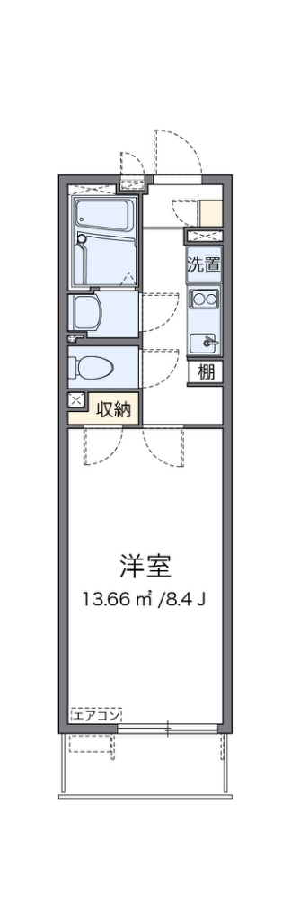 クレイノリフル川崎 105号室 間取り