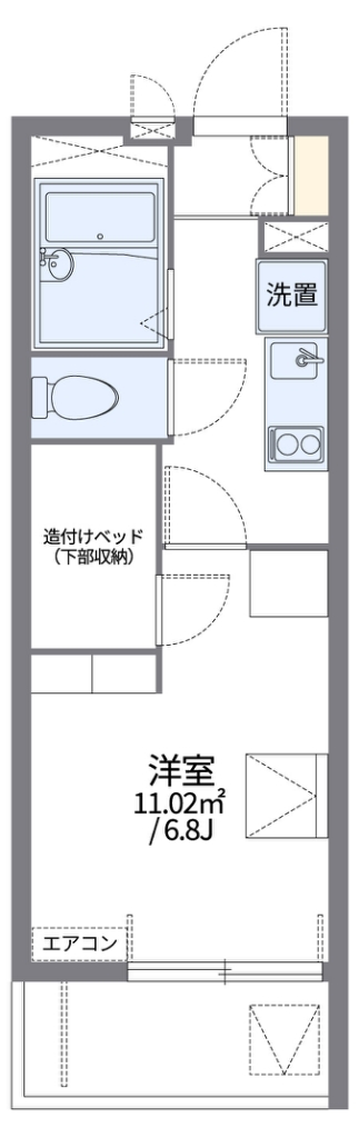 レオパレス宿河原 101号室 間取り