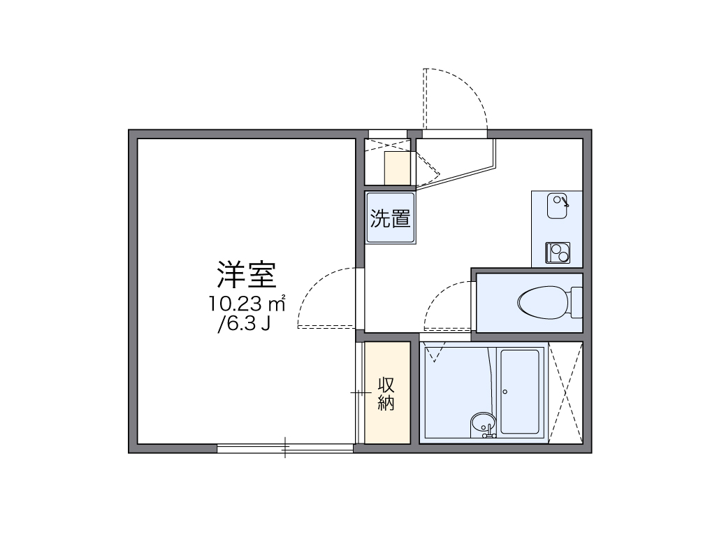 レオパレスサンライズ 103号室 間取り