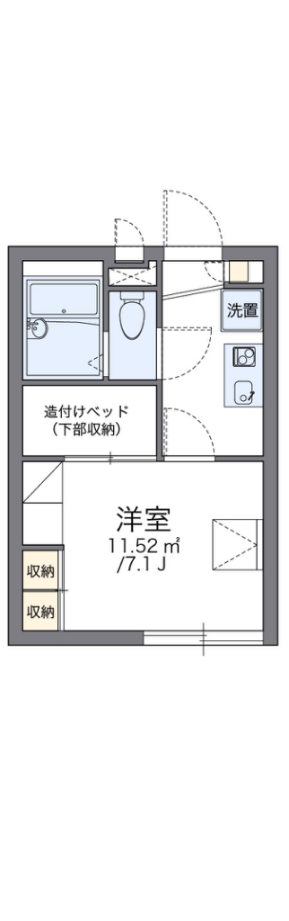 レオパレスシャルマン 104号室 間取り