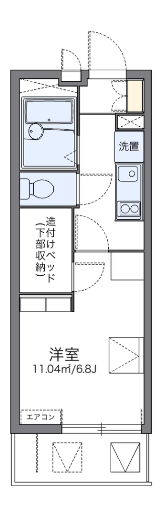 レオパレスアルカディア北矢名 206号室 間取り