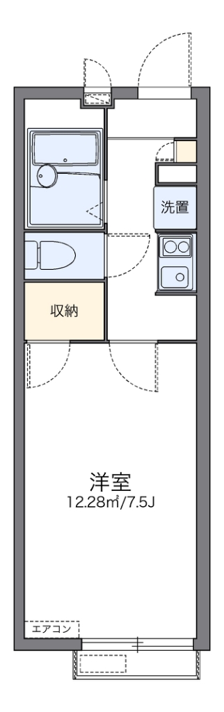 レオパレスチェリーブロッサム 201号室 間取り