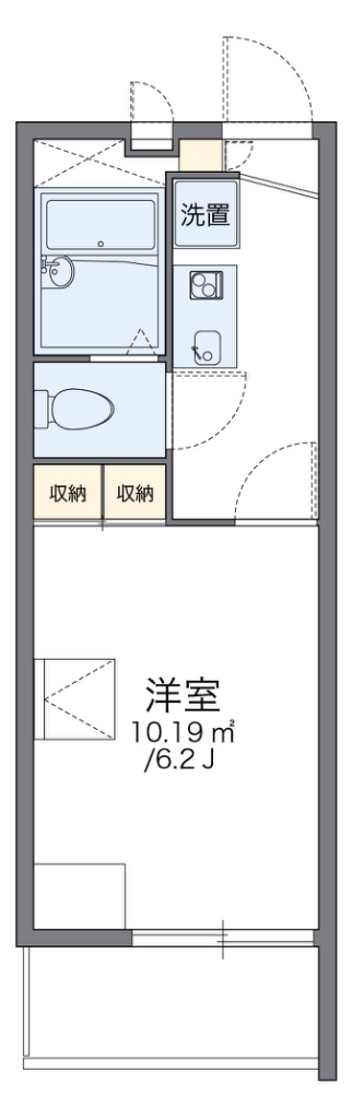 レオパレスルミエール 101号室 間取り