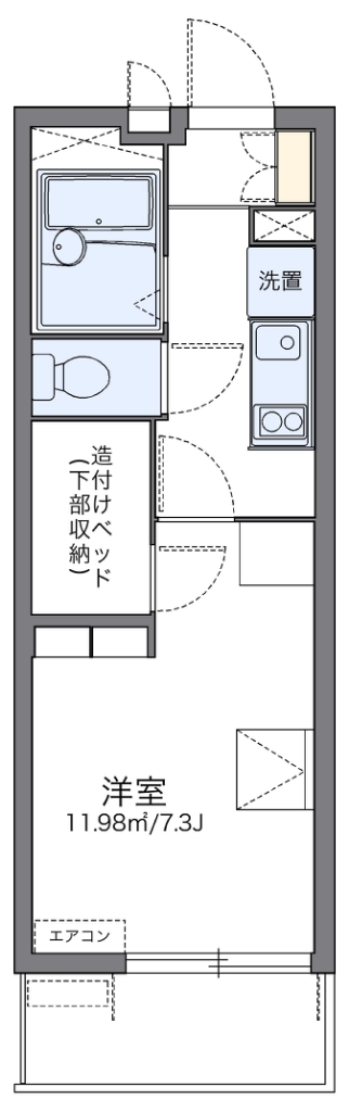 レオパレスダンディライオン 101号室 間取り