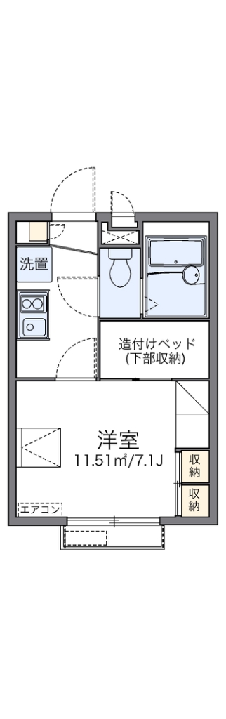 レオパレスＯＭＯＴＥⅢ 201号室 間取り